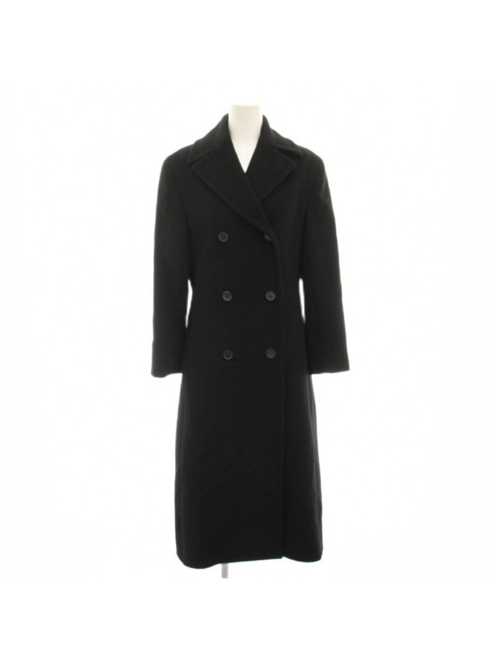 Celine Double Breasted Coat Long Cashmere Black 36